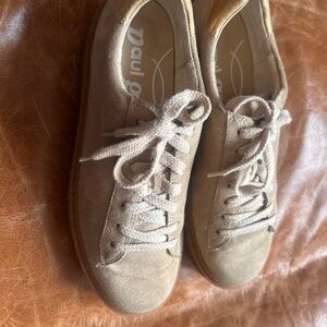 Paul Green Taupe Suede Lace-Up Sneakers